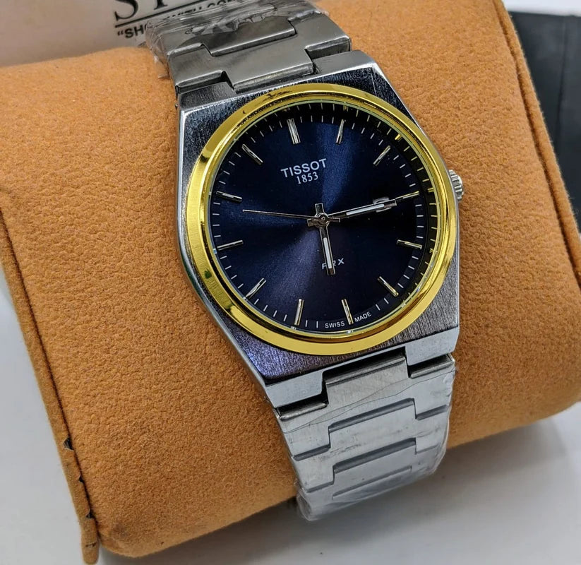 Tissot PRX | Blue Dial | Silver Golden Chain