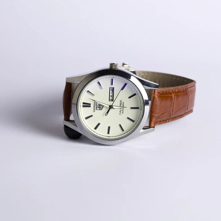 Carrera Elegance | White Dial | Brown Leather Strap
