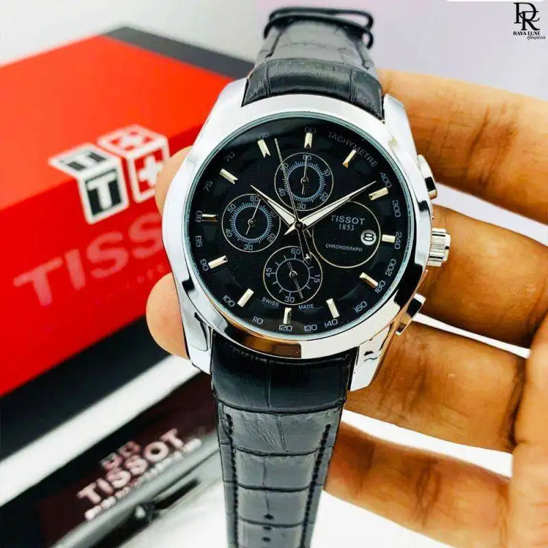 Tissot Chronograph | Black Dial | Brown Straps