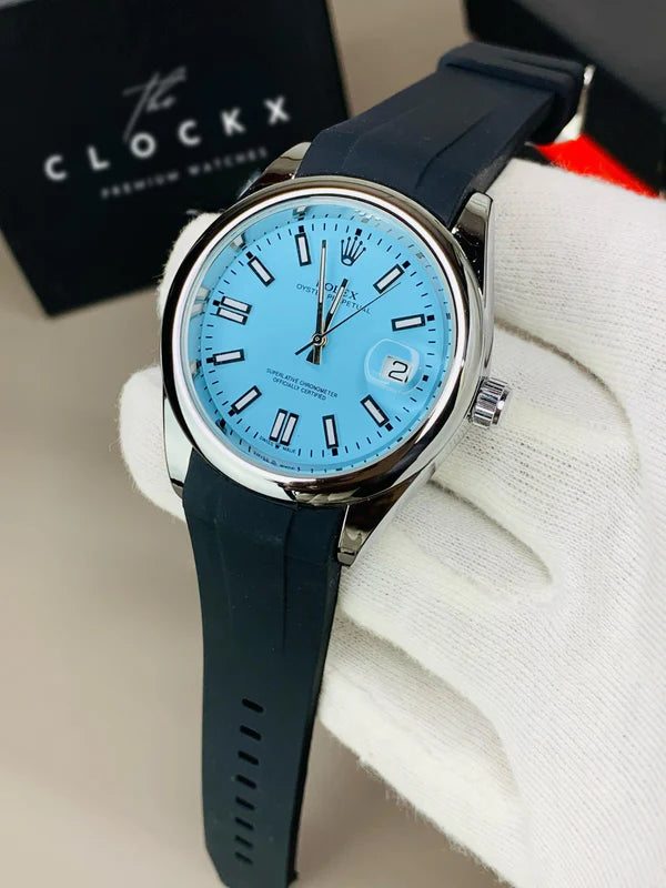 ROLEX OYESTER PERPETUAL | SILICON STRAP | BLUE BLACK
