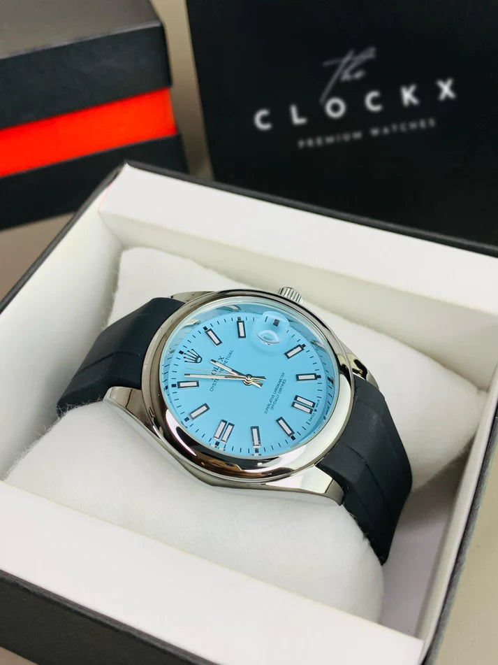 ROLEX OYESTER PERPETUAL | SILICON STRAP | BLUE BLACK