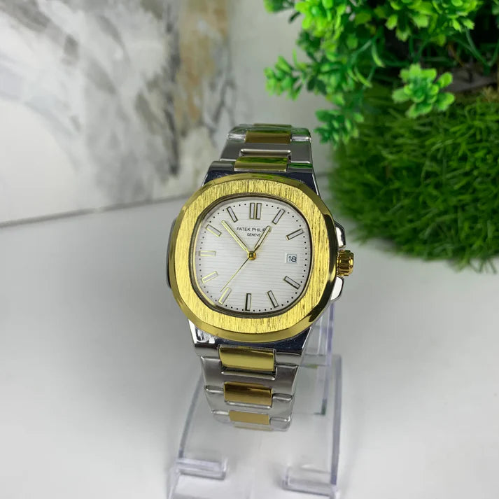 Patek Philippe | White Dial | Silver Golden Chain