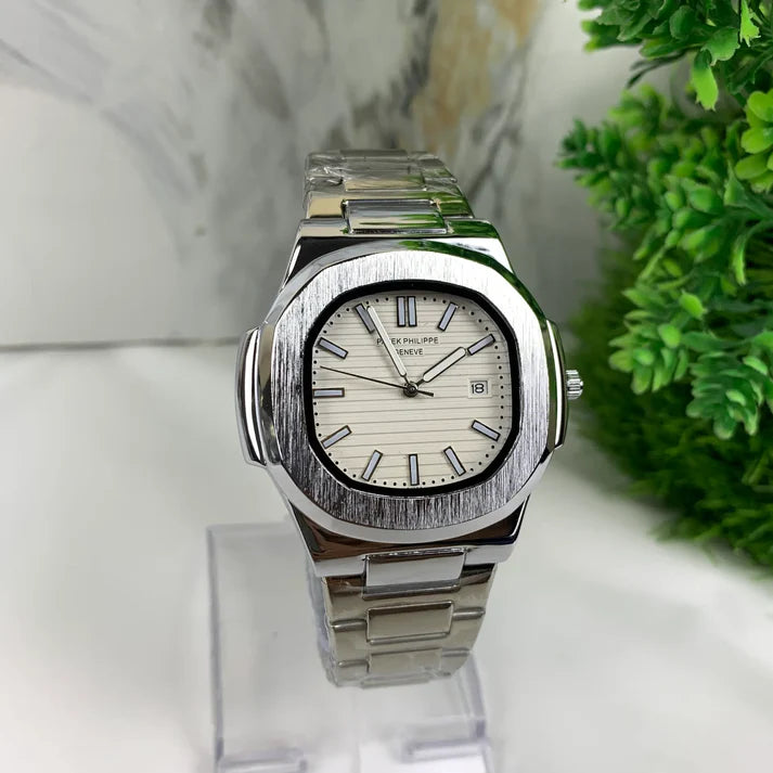 Patek Philippe | White Dial | Silver Chain