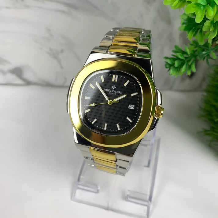 Patek Philippe | Black Dial | Silver Golden Chain