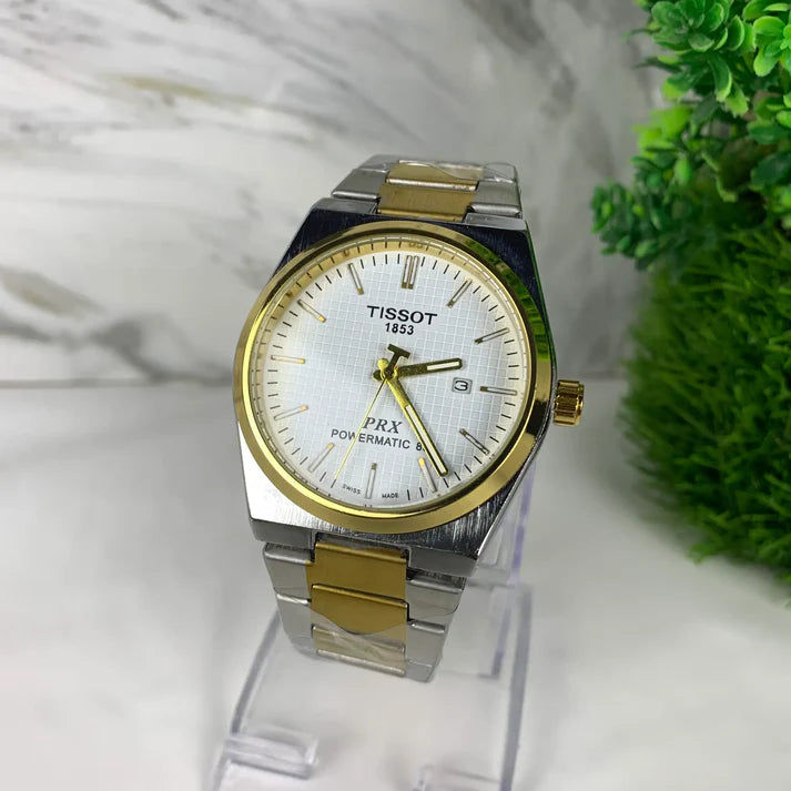 Tissot PRX |  White Dial | Silver Golden Chain