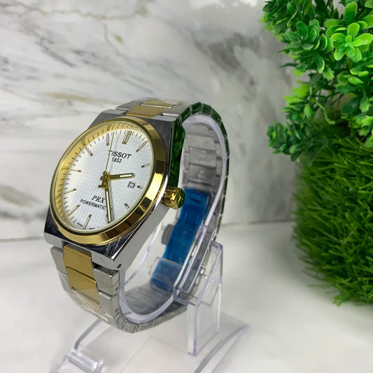Tissot PRX -White Dial - Golden Bezel