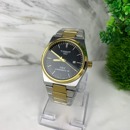 Tissot PRX - Black Dial - Golden Bezel