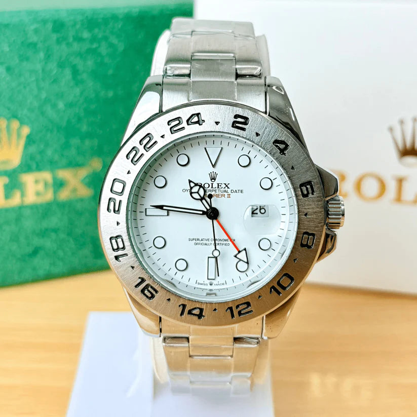 RLX Perpetual Date |White Dial | Silver Chain