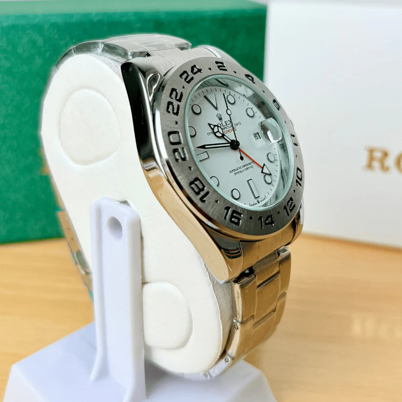 RLX Perpetual Date |White Dial | Silver Chain