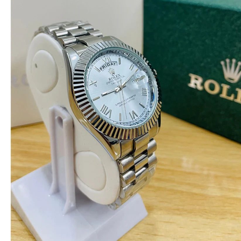 RLX Oyester  | Ice Blue Dial | Silver Chain
