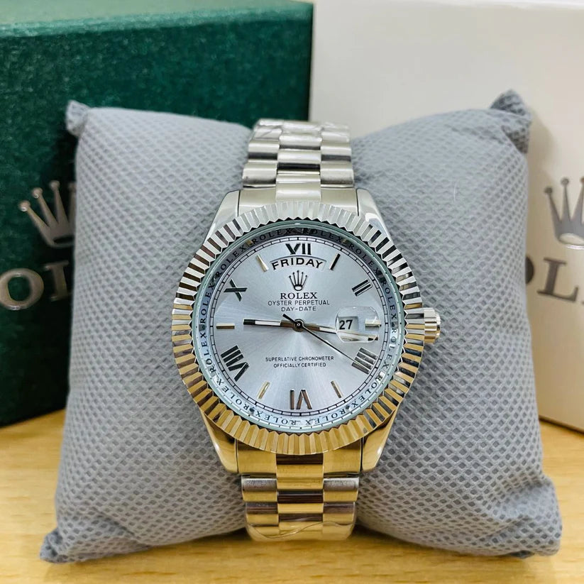 RLX Oyester  | Ice Blue Dial | Silver Chain