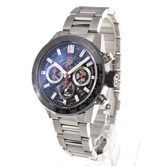 TAG HUER | SILVER BALCK | ANALOG CHRONOGRAPHIC WATCH